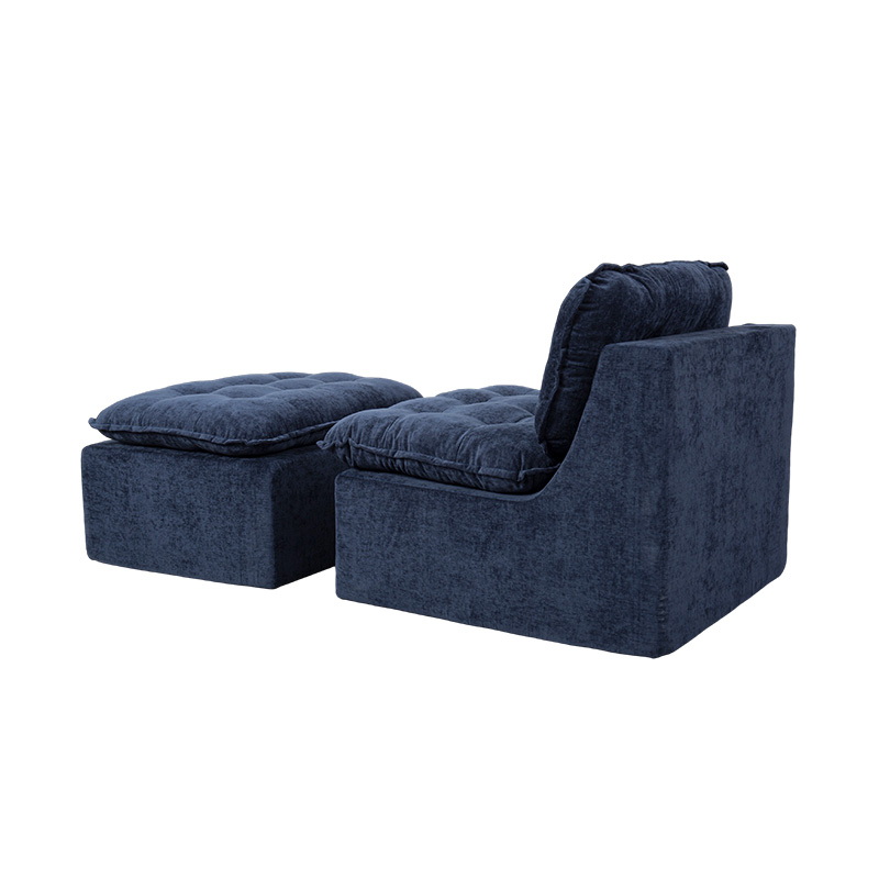 Tolg Lánchúr Modúil Socraithe i gCorda Dhomhainghorm le Cúltaca Cushioned agus Ottoman Meaitseála Tolg Lánchúr Modúil Socraithe i gCorda Dhomhainghorm le Cúltaca Cushioned agus Ottoman Meaitseála