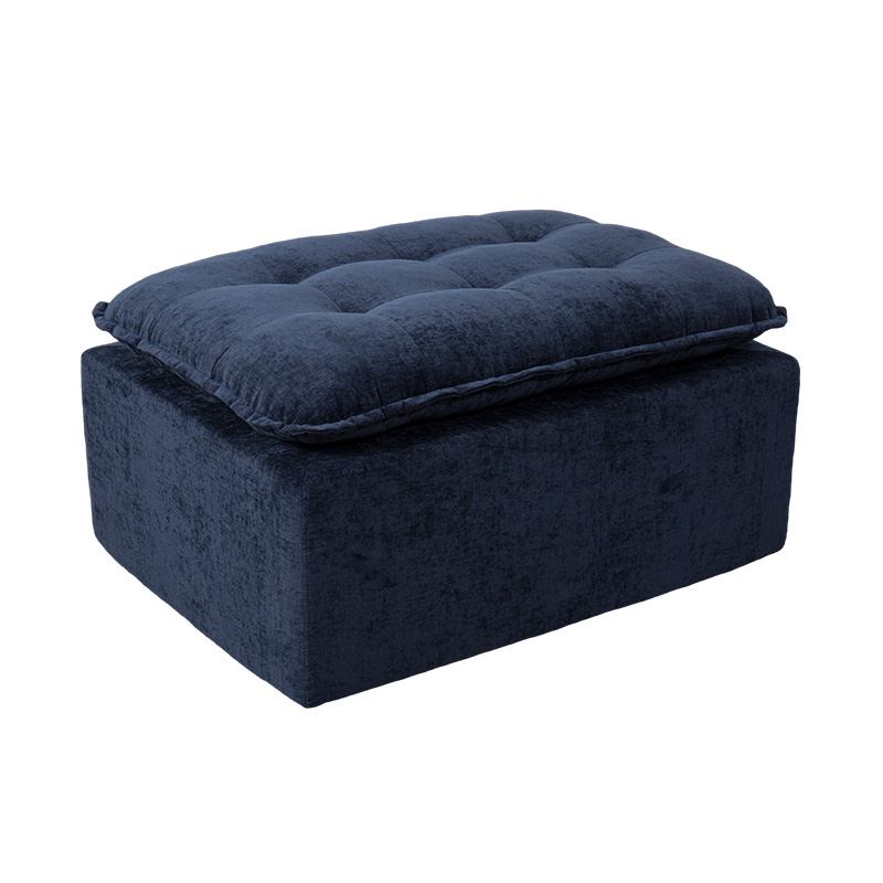 Tolg Lánchúr Modúil Socraithe i gCorda Dhomhainghorm le Cúltaca Cushioned agus Ottoman Meaitseála Tolg Lánchúr Modúil Socraithe i gCorda Dhomhainghorm le Cúltaca Cushioned agus Ottoman Meaitseála