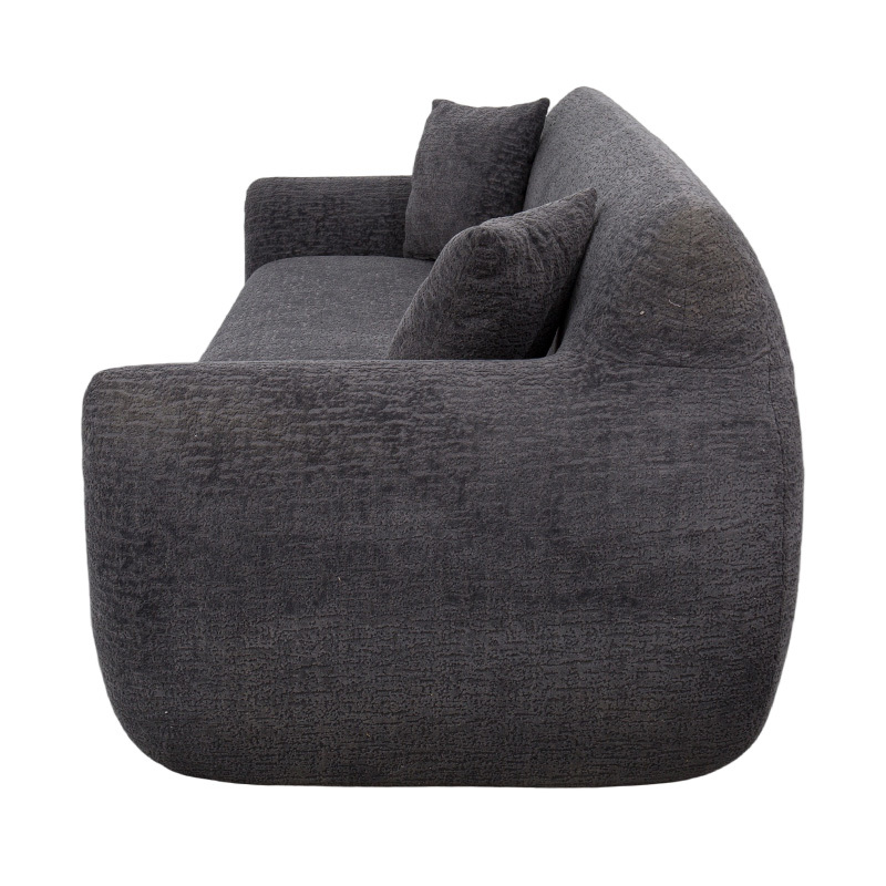 Tolg Lánchúr Suíochán 3-4 i bhFabraic Jacquard Chenille Dorcha Liath Tolg Lánchúr Suíochán 3-4 i bhFabraic Jacquard Chenille Dorcha Liath